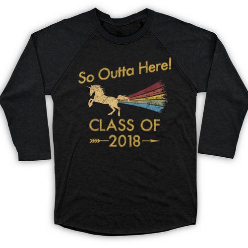 STRAIGHT OUTTA HIGH SCHOOL 2018 Grad Graduation Shirt Baseball Raglan Shirt - Best Gift Smart