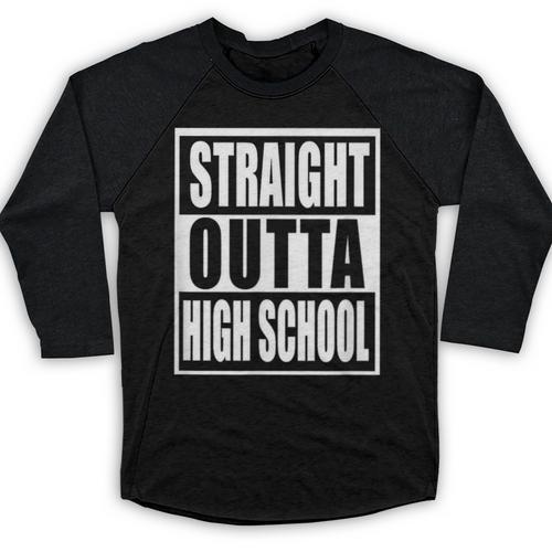 Straight Outta High School Graduation Apparel For Seniors Baseball Raglan Shirt - Best Gift Smart