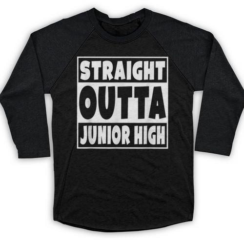 Straight Outta Junior High 8th Grade Graduation Baseball Raglan Shirt - Best Gift Smart