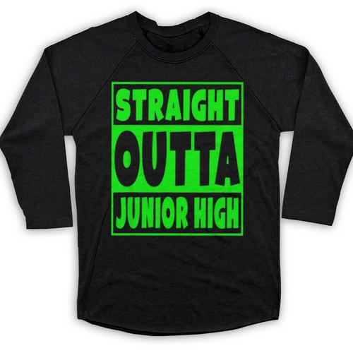 Straight Outta Junior High School Graduation T-Shirt Baseball Raglan Shirt - Best Gift Smart