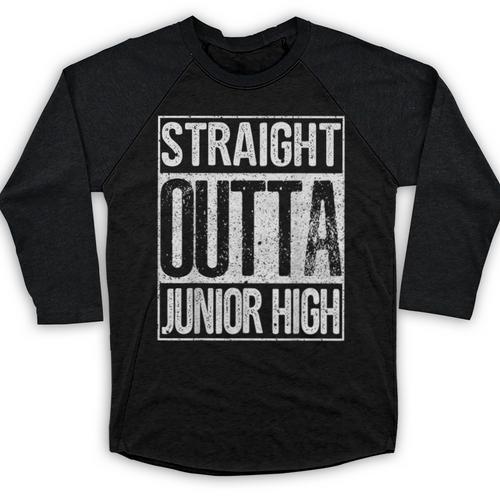 Straight Outta Junior High Shirt Graduation Idea Baseball Raglan Shirt - Best Gift Smart