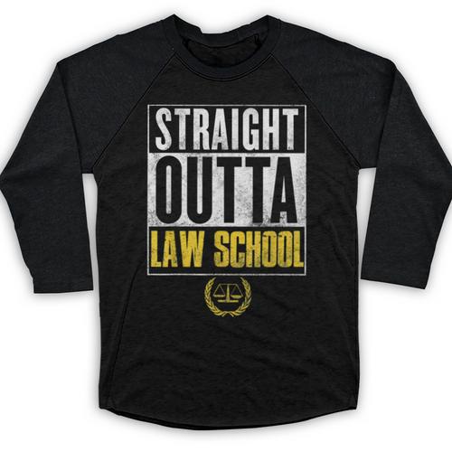 Straight Outta Law School Graduation Tshirt Law School Baseball Raglan Shirt - Best Gift Smart