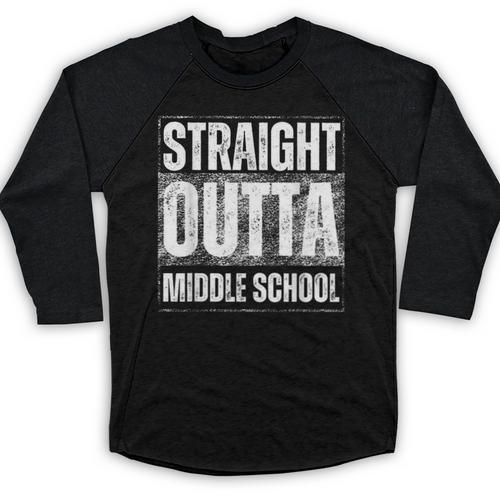 Straight Outta Middle School Class Of 2024 Graduation Baseball Raglan Shirt - Best Gift Smart