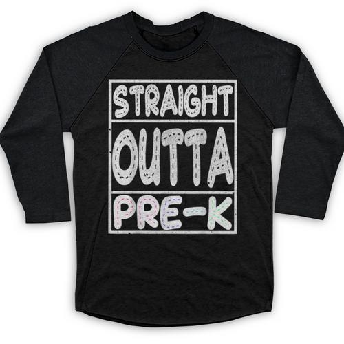 Straight Outta Pre-K Shirt Great Graduation Preschools Baseball Raglan Shirt - Best Gift Smart