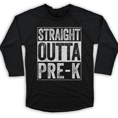 Straight Outta Pre-K Shirt Preschool Boy Girl Graduation Baseball Raglan Shirt - Best Gift Smart
