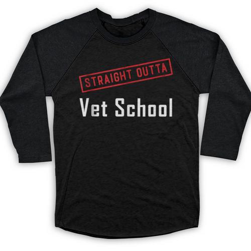 Straight Outta Vet School Graduation Veternarians I Survived Baseball Raglan Shirt - Best Gift Smart