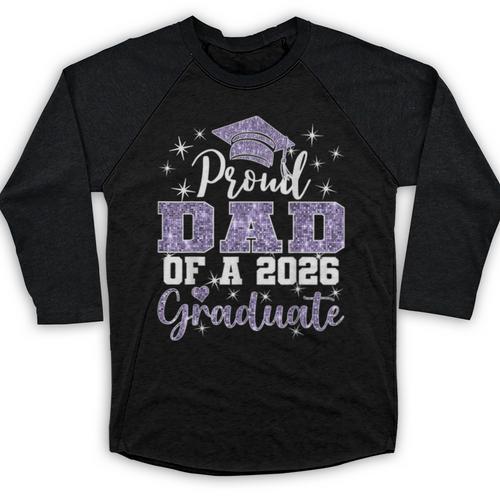 Super Proud Dad Of 2026 Graduate Senior Graduation Family Baseball Raglan Shirt - Best Gift Smart
