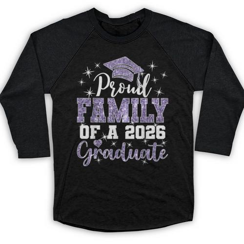 Super Proud Family Of 2026 Graduate Senior Graduation Family Baseball Raglan Shirt - Best Gift Smart