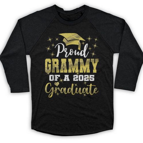 Super Proud Grammy Of 2025 Graduate Senior Graduation Family Baseball Raglan Shirt - Best Gift Smart
