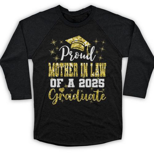 Super Proud Mother In Law Of 2025 Graduate Graduation Family Baseball Raglan Shirt - Best Gift Smart