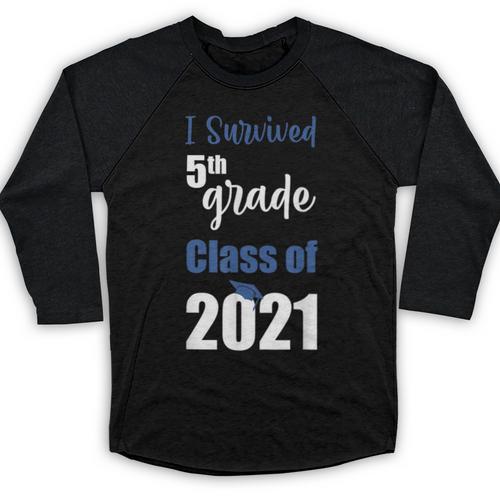 I Survived 5th Grade Class Of 2021 Quarantined Graduation 2 Baseball Raglan Shirt - Best Gift Smart