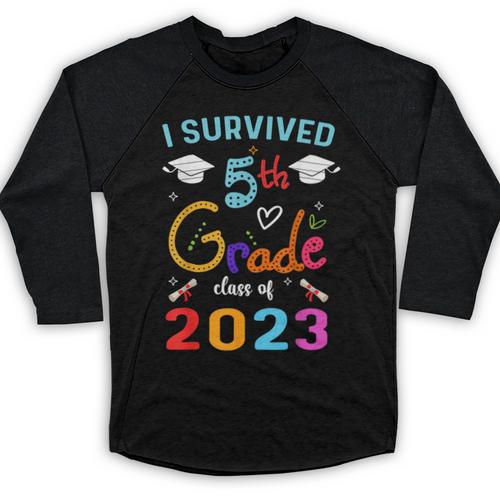 I Survived 5th Grade Graduation Class 2023 Elementary Baseball Raglan Shirt - Best Gift Smart