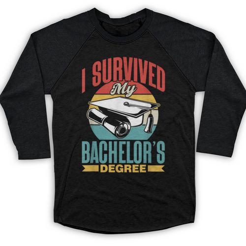 I Survived My Bachelor's Degree Party Bachelor Graduation Baseball Raglan Shirt - Best Gift Smart