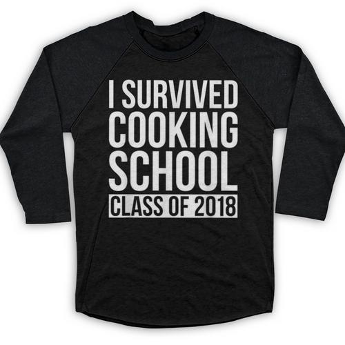 I Survived Cooking School Class Of 2018 Graduation Baseball Raglan Shirt - Best Gift Smart