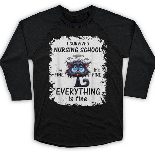 I Survived Nursing School Graduation 2025 Baseball Raglan Shirt - Best Gift Smart