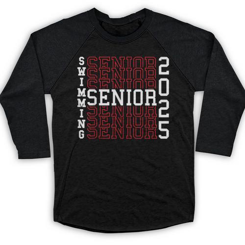 Swimming Senior Night Swimming Senior 2025 Graduation 40 Baseball Raglan Shirt - Best Gift Smart