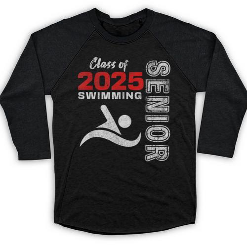 Swimming Team Senior Class Of 2025 Graduation 2025 Baseball Raglan Shirt - Best Gift Smart