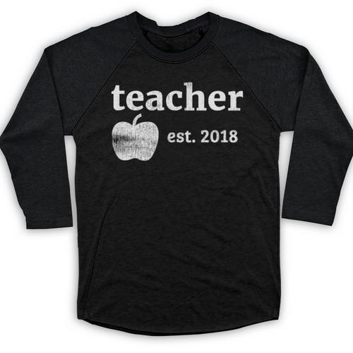 Teacher Est 2018 Vintage Graduation Baseball Raglan Shirt - Best Gift Smart