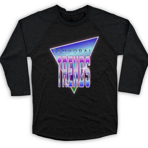 Temporal Trends Vaporwave Style Retro Nostalgia Look Baseball Raglan Shirt - Figerry