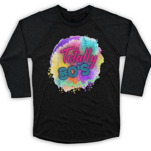 Totally 80's Tie Dye Retro Vibes 1980s Style Nostalgia Baseball Raglan Shirt - Figerry