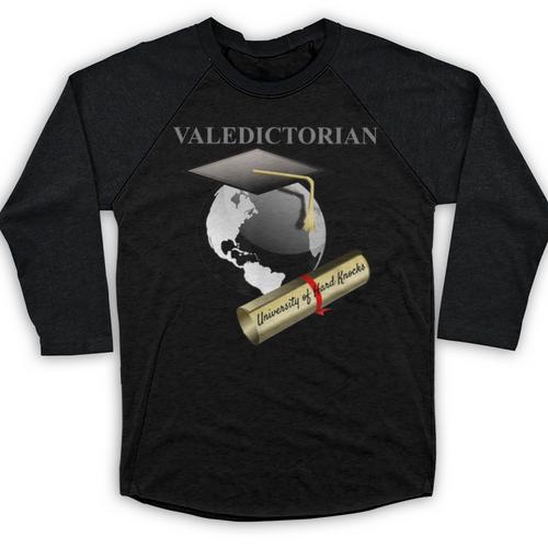 Valedictorian University Of Hard Knocks Graduation Tshirt Baseball Raglan Shirt - Best Gift Smart