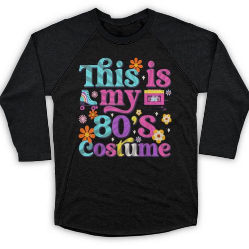 Vintage 80s Costume Nostalgia 1980s Fashion Cute Girls Women Baseball Raglan Shirt - Figerry