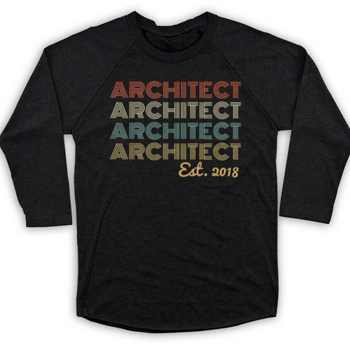 Vintage Architect Est 2018 Graduation 2018 Baseball Raglan Shirt - Best Gift Smart