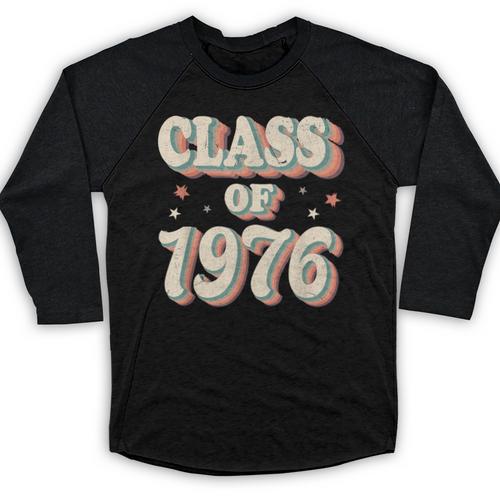 Vintage Class Of 1976 76 High School Graduation Baseball Raglan Shirt - Best Gift Smart
