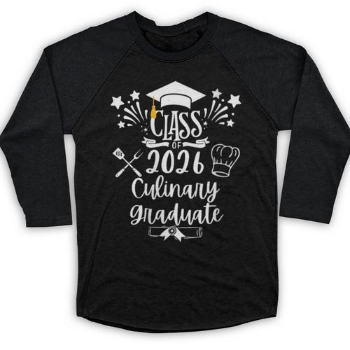 Women's Class Of 2026 Culinary Graduate Food Cuisine Chef Graduation Baseball Raglan Shirt - Best Gift Smart
