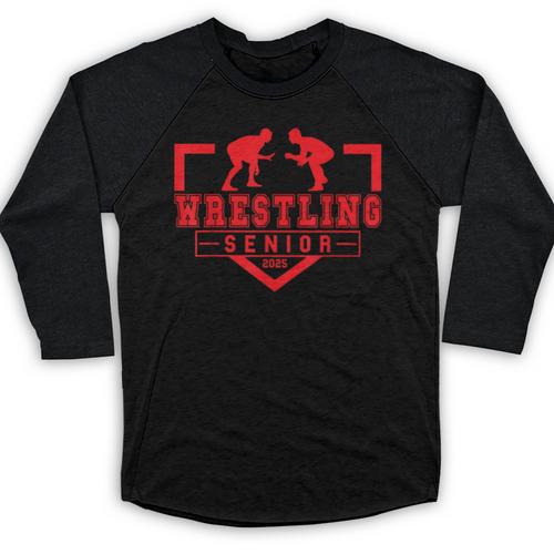 Wrestling Senior Night Wrestling Senior 2025 Graduation 11 Baseball Raglan Shirt - Best Gift Smart