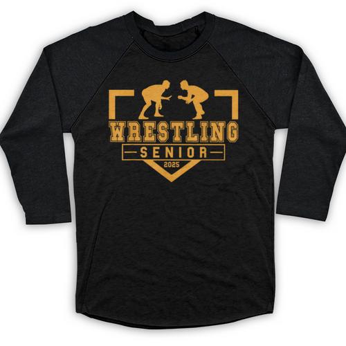 Wrestling Senior Night Wrestling Senior 2025 Graduation 17 Baseball Raglan Shirt - Best Gift Smart