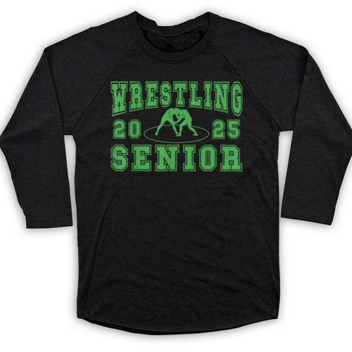 Wrestling Senior Night Wrestling Senior 2025 Graduation 32 Baseball Raglan Shirt - Best Gift Smart