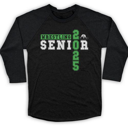 Wrestling Senior Night Wrestling Senior 2025 Graduation 34 Baseball Raglan Shirt - Best Gift Smart