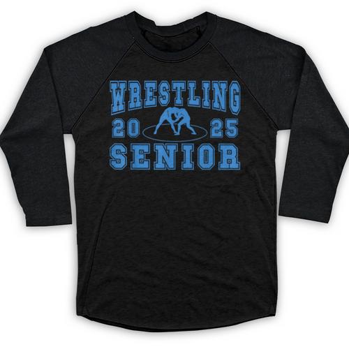 Wrestling Senior Night Wrestling Senior 2025 Graduation 44 Baseball Raglan Shirt - Best Gift Smart