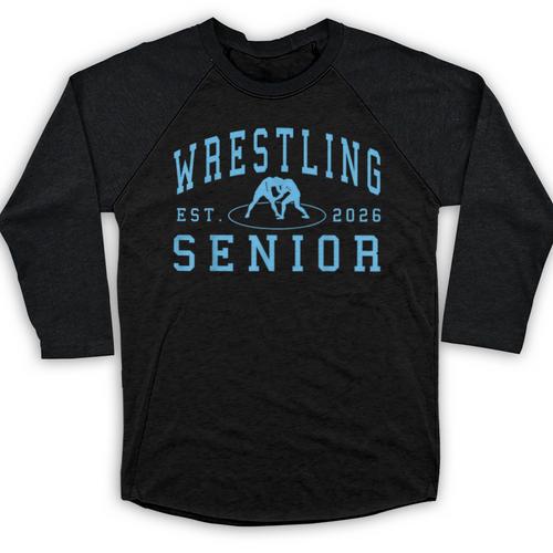 Wrestling Senior Night Wrestling Senior 2026 Graduation 70 Baseball Raglan Shirt - Best Gift Smart