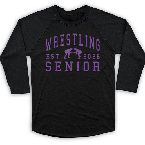 Wrestling Senior Night Wrestling Senior 2026 Graduation 84 Baseball Raglan Shirt - Best Gift Smart