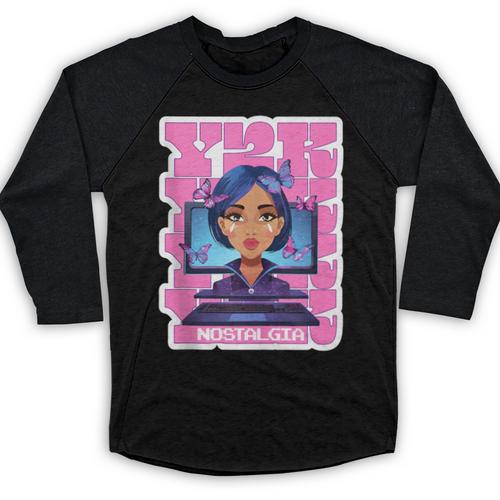 Y2K Nostalgia Retro Aesthetic Trendy Vintage Baseball Raglan Shirt - Figerry
