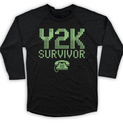 Y2K Survivor 2000s Nostalgia Retro Vintage Nostalgic Baseball Raglan Shirt - Figerry