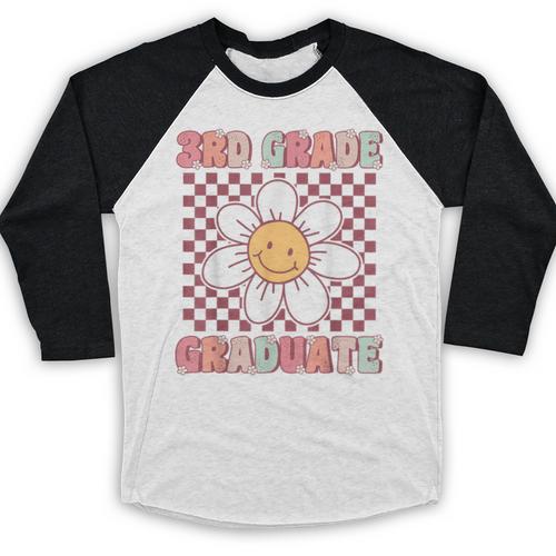 3rd Grade Graduation Cute Groovy Last Day Of Third Grade Baseball Raglan Shirt - Best Gift Smart