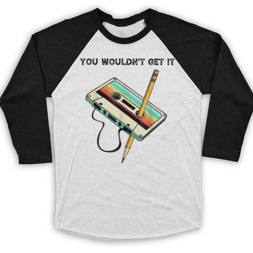 70s 80s 90s Retro Party Costume Nostalgia Cassette Baseball Raglan Shirt - Figerry