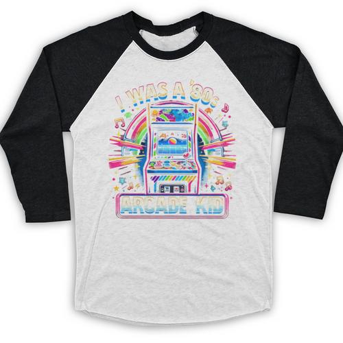 80s Arcade Kid Vintage Gamer Nostalgia Baseball Raglan Shirt - Figerry