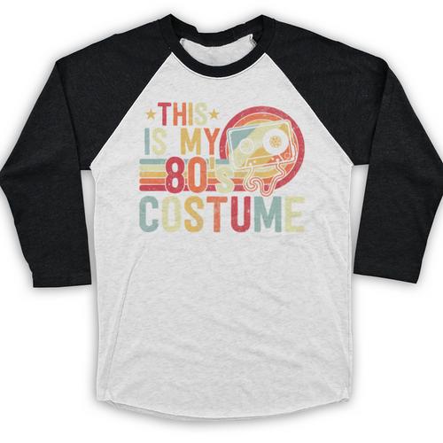 This Is My 80s Costume Vintage Style Nostalgia 1980s Retro Premium Tri-Blend Baseball Raglan Shirt - Figerry