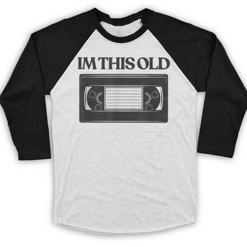80s VHS Video Cassette Nostalgia Baseball Raglan Shirt - Figerry