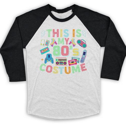 This Is My 90s Costume Mixtape Era Outfits Nostalgia 1990s Premium Tri-Blend Baseball Raglan Shirt - Figerry