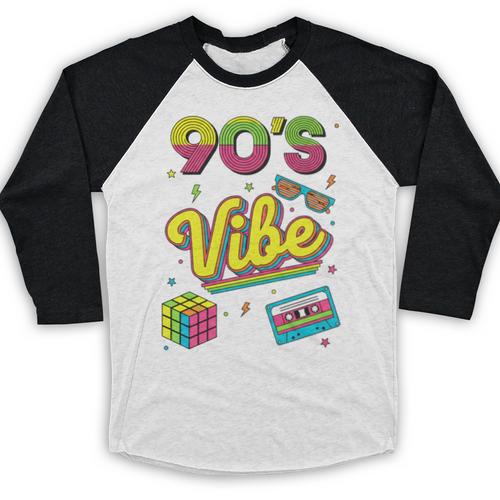 90s Nostalgia Retro Apparel 90'S Vibe Retro Baseball Raglan Shirt - Figerry
