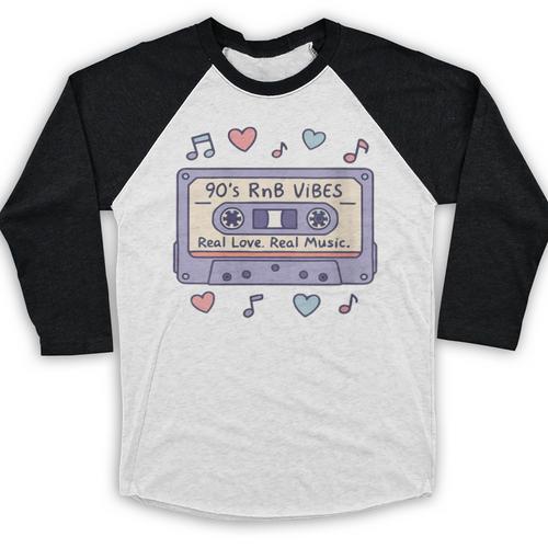 90s RNB Vibes Cassette – Retro Music Nostalgia RNB Cassette Baseball Raglan Shirt - Figerry