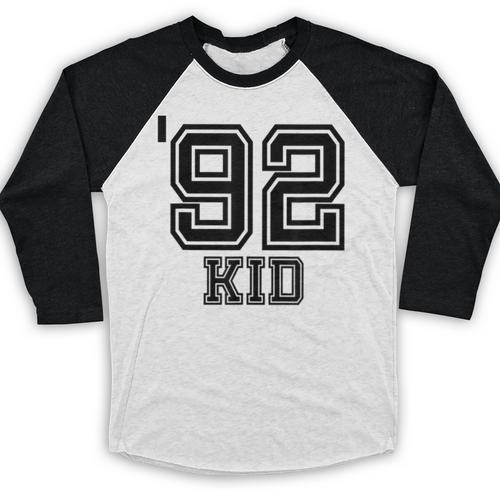 '92 Kid Perfect Vintage Retro Nostalgia Gear For Year 1992 Baseball Raglan Shirt - Figerry