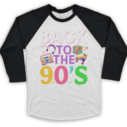 Back To The 90's Mixtape Era Nostalgia Retro 1990 90's Style Premium Tri-Blend Baseball Raglan Shirt - Figerry