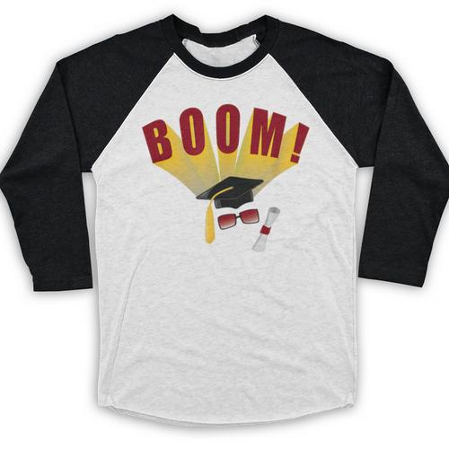 Boom Graduation Hat And Diploma For Proud Graduate Baseball Raglan Shirt - Best Gift Smart