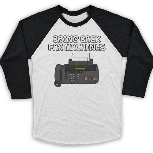 Bring Back Fax Machines Office Sarcasm Nostalgia Premium Tri-Blend Baseball Raglan Shirt - Figerry